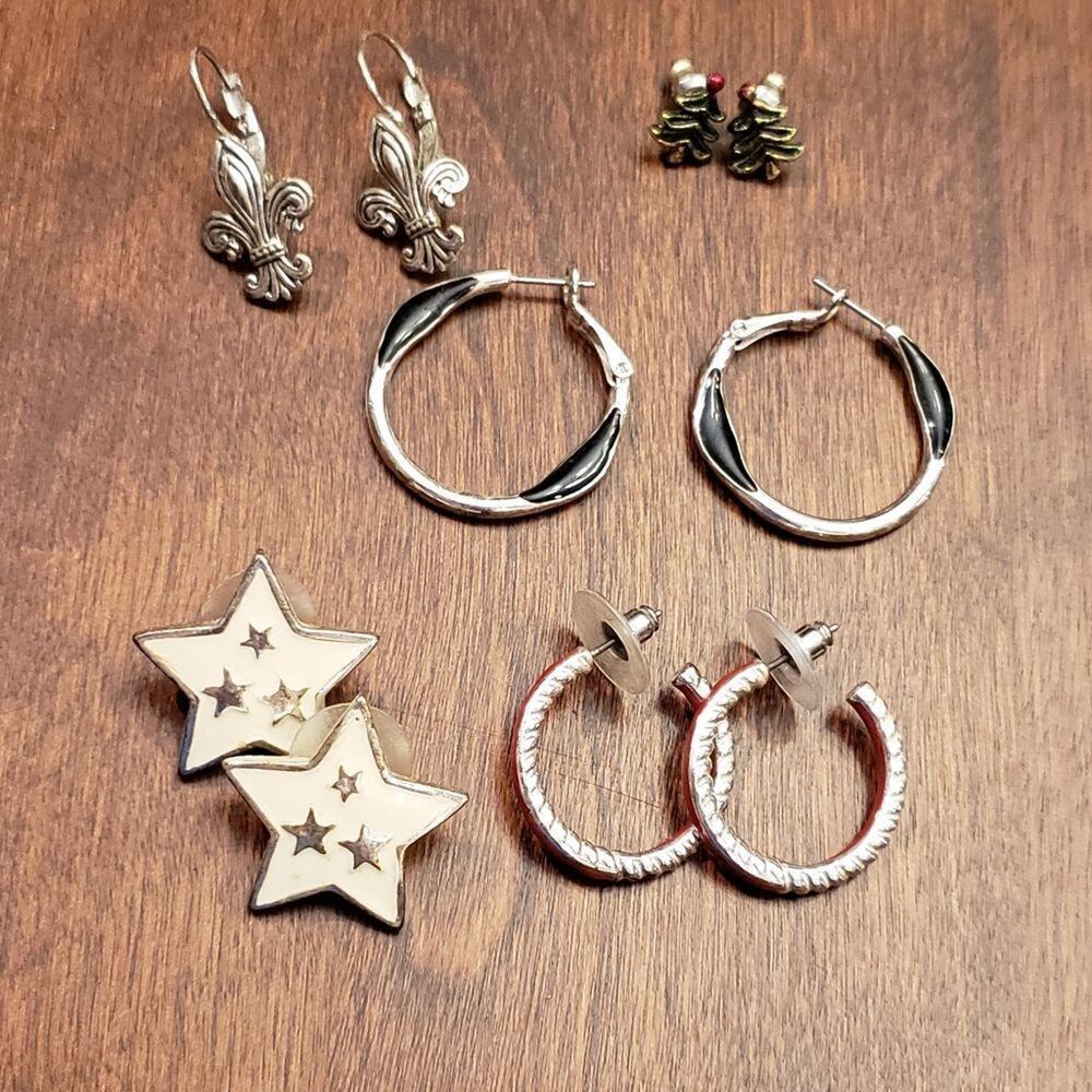 LOT OF 5 vintage earrings assortment